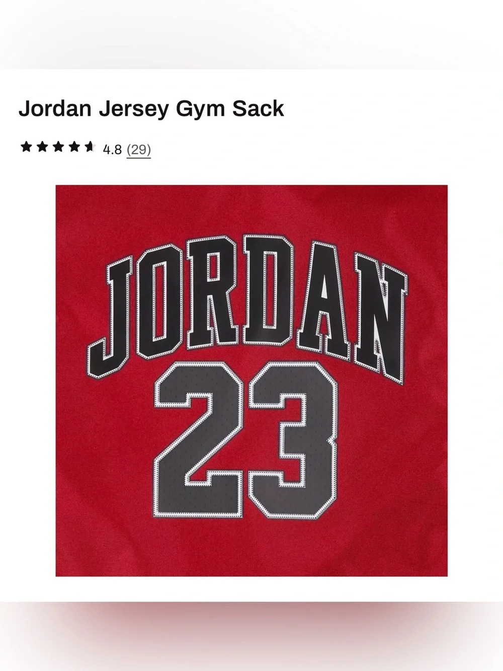 *new* Jordan Red and Black Jersey Gym Sack